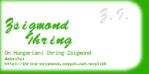 zsigmond ihring business card